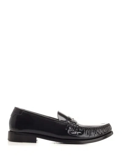 Saint Laurent Le Loafer Moccasins In Shiny Leather Scarpe Basse Black