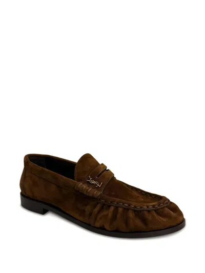 Saint Laurent Le Loafer Monogram Tassel Loafers In Brown