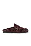 Saint Laurent Le Loafer Eel Slippers In Burgundy