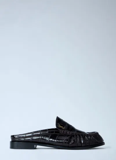 Saint Laurent Le Loafer Mules In Black