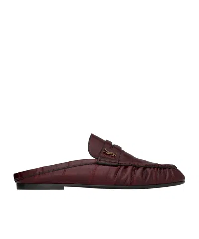 SAINT LAURENT LE LOAFER MULES IN EEL