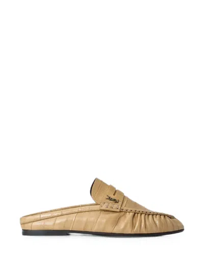 Saint Laurent Le Loafer Mules In Hagfish In Neutral