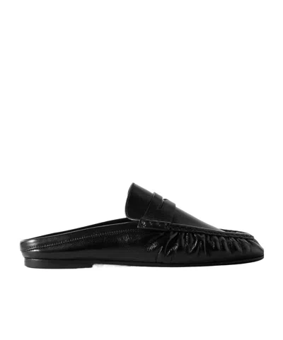 Saint Laurent Le Loafer 05 Leather Moccasin Loafer Mules In Black