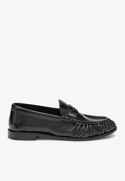 SAINT LAURENT LE LOAFER NAPPA LEATHER LOAFERS
