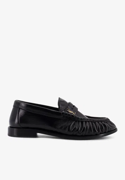 Saint Laurent Le Loafer Nappa Leather Penny Loafers In Black