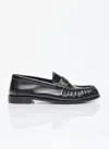 Saint Laurent Le Loafer Penney Leather Slippers In Black