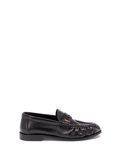 Saint Laurent `le Loafer` Penny Slippers In Black