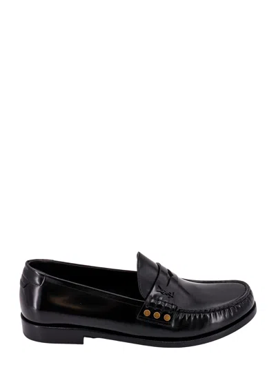 Saint Laurent Le Loafer Penny Slippers In Black