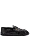 Saint Laurent Le Loafer Moccasins In Shiny Crumpled Leather Scarpe Basse Black In Black