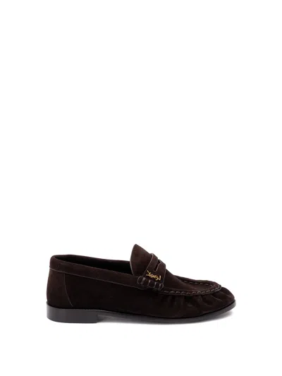 Saint Laurent `le Loafer` Penny Slippers In Brown