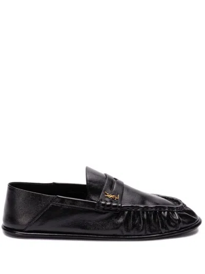 Saint Laurent Le Loafer Penny Slippers Shoes In Black