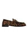 Saint Laurent Brown Loafers With Cassandre Logo And Leopard Motif In Fabric Woman In Black
