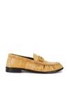 Saint Laurent Le Loafer Monogram Logo-appliquéd Eel Penny Loafers In Brown