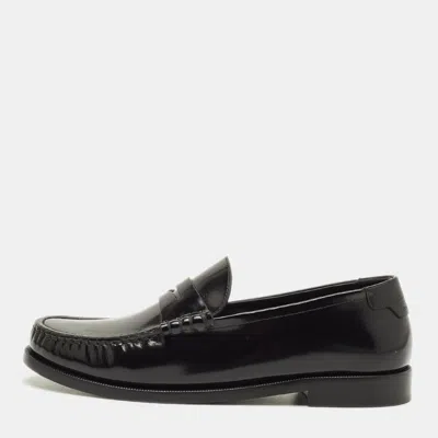 Pre-owned Saint Laurent Le Loafer Size 38 Black Patent Leather Loafers