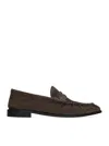Saint Laurent Le Loafer Penny Slippers In Suede In Brown