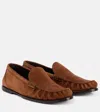 Saint Laurent Slip-ons Le Loafer Aus Veloursleder In Braun
