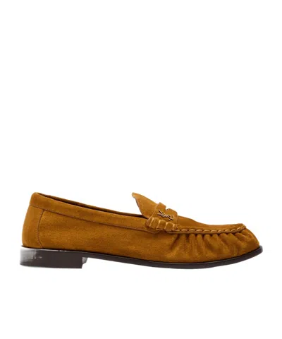 Saint Laurent Le Loafer Suede Loafers In Brown