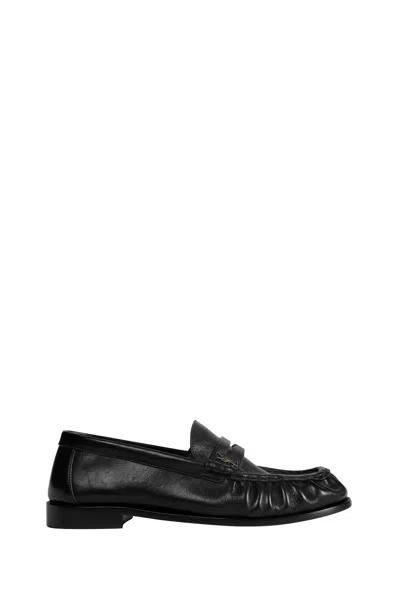Saint Laurent Le Loafer Loafers In Polished Wrinkled Leather In Black