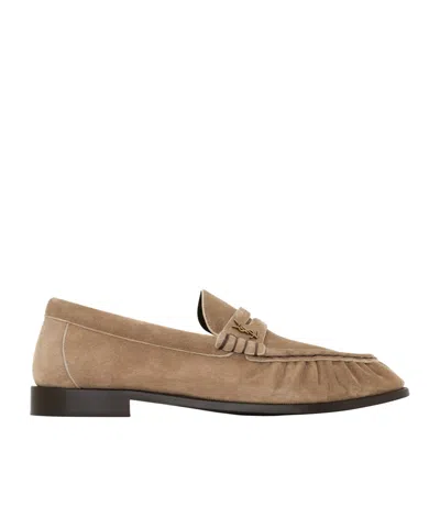 Saint Laurent Le Loafer Supple In Suede In Brown