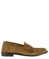 Saint Laurent Le Loafer Suede Penny Loafers In Brown