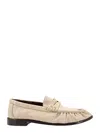 Saint Laurent Natural Leather Slip On Loafers In White
