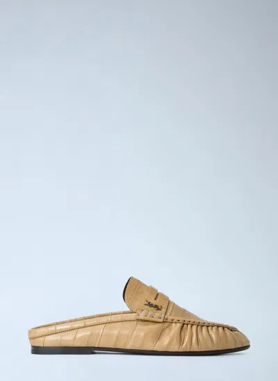 Saint Laurent Le Loafers Mules In Beige
