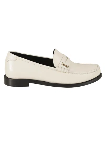 Saint Laurent Le Loafers In Pearl