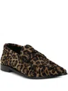 Saint Laurent Animal Pattern Ponyhair Loafers With Leather Block Heel In Brown