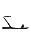 Saint Laurent Le Maillon Flat Sandals In Black