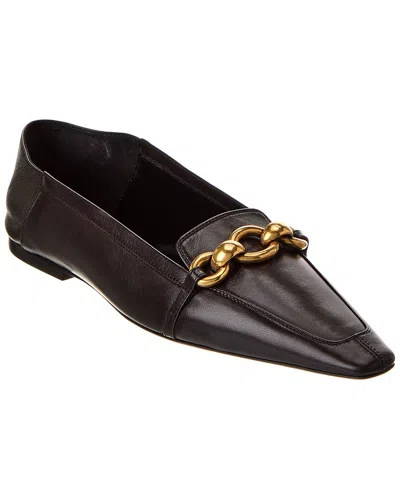 Saint Laurent Le Mallion Leather Loafer In Brown