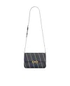 Saint Laurent Le Maillon Striped Shoulder Bag In Black
