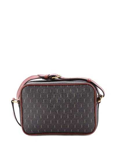 Pre-owned Saint Laurent Le Monogramme Camera Bag Monogram All Over Coated Canvas And Leather Small Crossbody Bag In Brown