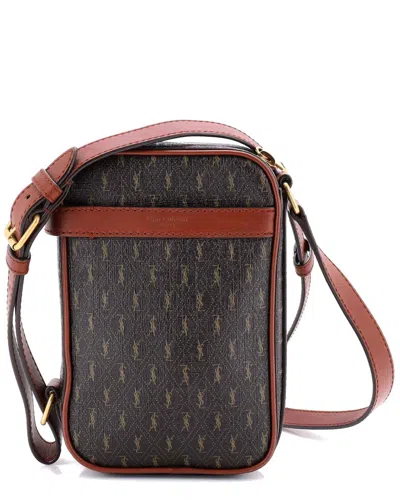 Saint Laurent Le Monogramme Crossbody Pouch Monogram All Over Coated Canvas And Leather Small (authe