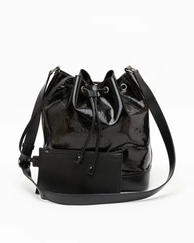 Saint Laurent Le Monogramme Logo Patent Bucket Bag