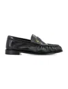 Saint Laurent Le Leather Ysl Penny Loafers In Black