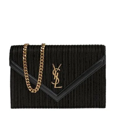 Saint Laurent Le Sept Logo Shoulder Bag In Black