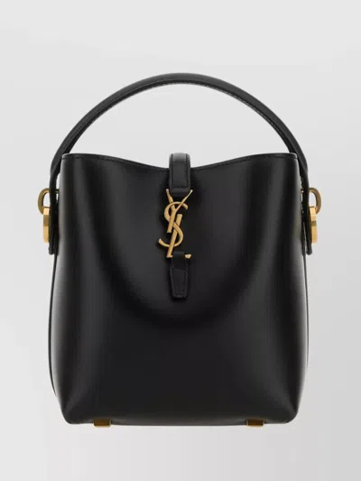 Saint Laurent Le Small 37 Handbag With Gold Hardware And Top Handle In Black