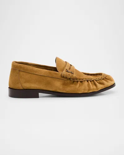 SAINT LAURENT LE SUEDE YSL PENNY LOAFERS