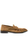 Saint Laurent Le Supple Loafers In Braun