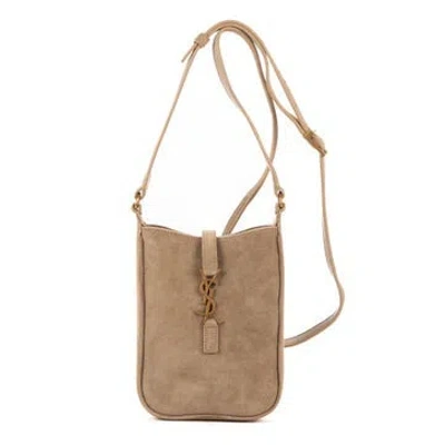 Pre-owned Saint Laurent Leather 5 À 7 Mini Vertical Null In Neutral