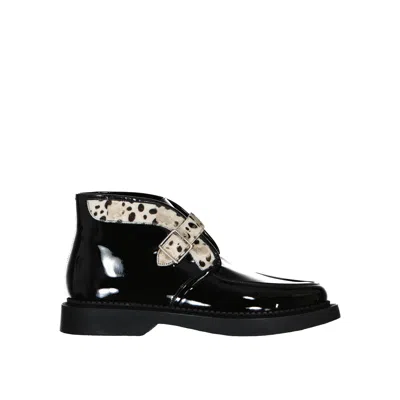 Saint Laurent Leather And Fur Boots Men