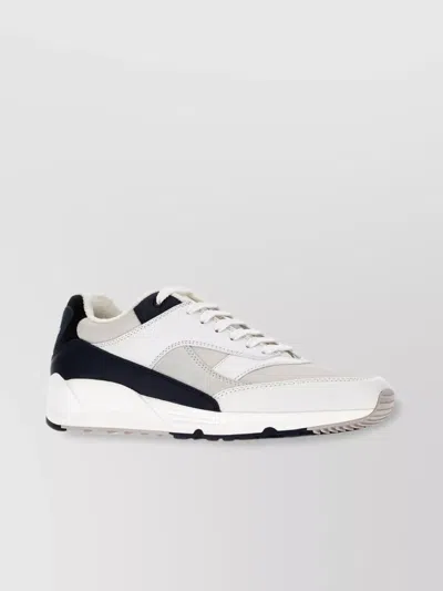 Saint Laurent Leather And Nylon Bump Trainers With Contrasting Panels In Blanc Optique