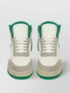 Saint Laurent Leather And Suede Sneakers With Perforated Detailing In White