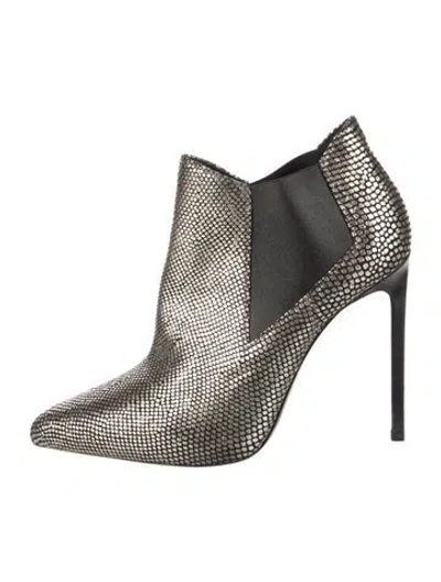 Pre-owned Saint Laurent Leather Animal Print Chelsea Boots