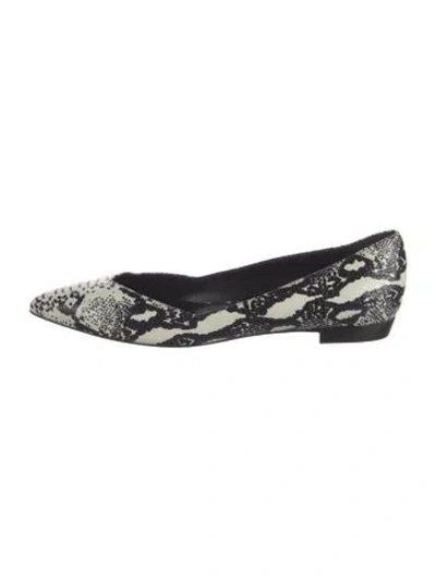 Pre-owned Saint Laurent Leather Animal Print Flats In Black
