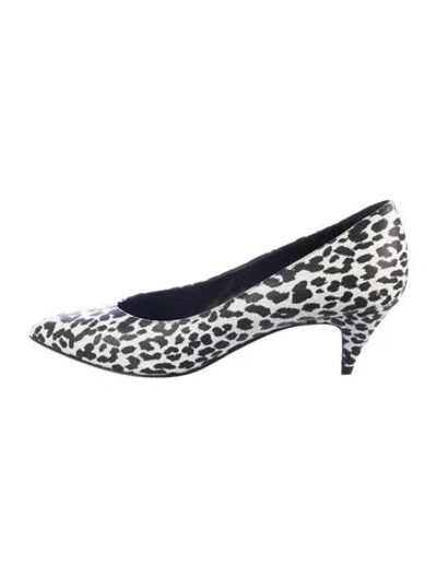 Pre-owned Saint Laurent Leather Animal Print Pumps In Blue