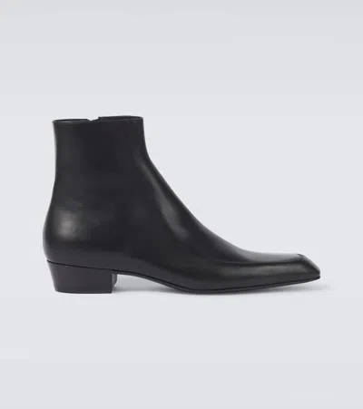 SAINT LAURENT AUGUSTIN LEATHER ANKLE BOOTS