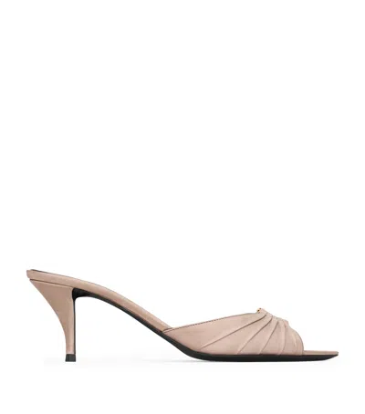 Saint Laurent Leather Babylone Heeled Mules 60 In Animal Print
