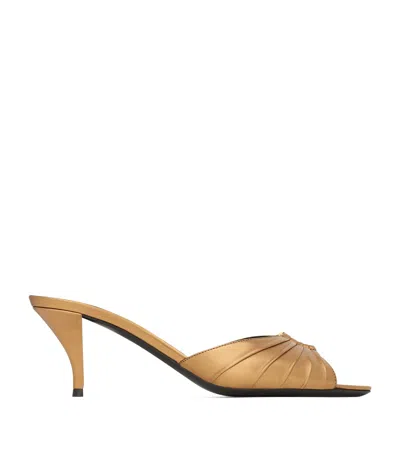 Saint Laurent Leather Babylone Mules 60 In Brown