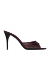 Saint Laurent Babylone Embellished Gathered Glossed-leather Mules In Pink